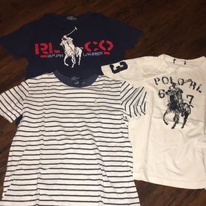 BUNDLE - 3 Polo T-shirts size medium (7-8)